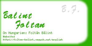 balint foltan business card